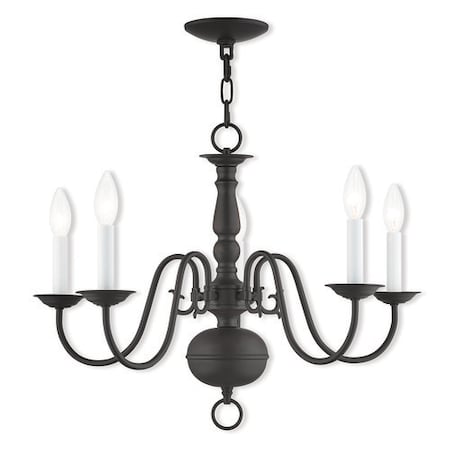 Livex Lighting Williamsburgh 5 Light Bronze Chandelier 5005-07